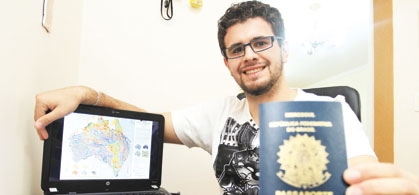 O jovem Luís Felipe de Melo Tassinari vai embarcar para Austrália; bolsa vem do governo 